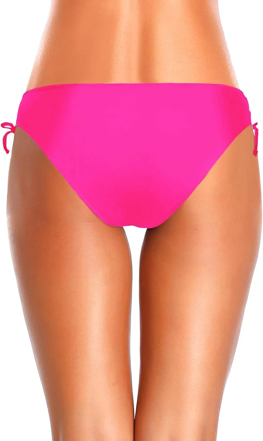 Zmart Women Low Waisted Bikini Bottoms - String Tie Side Bathing Suit Moderate Coverage Swim Bottom