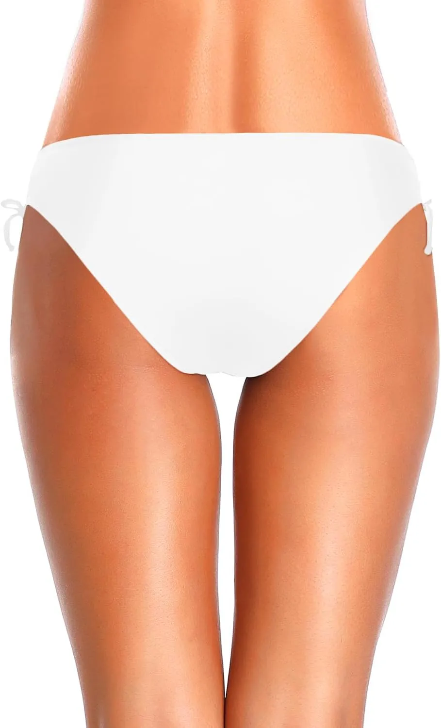 Zmart Women Low Waisted Bikini Bottoms - String Tie Side Bathing Suit Moderate Coverage Swim Bottom